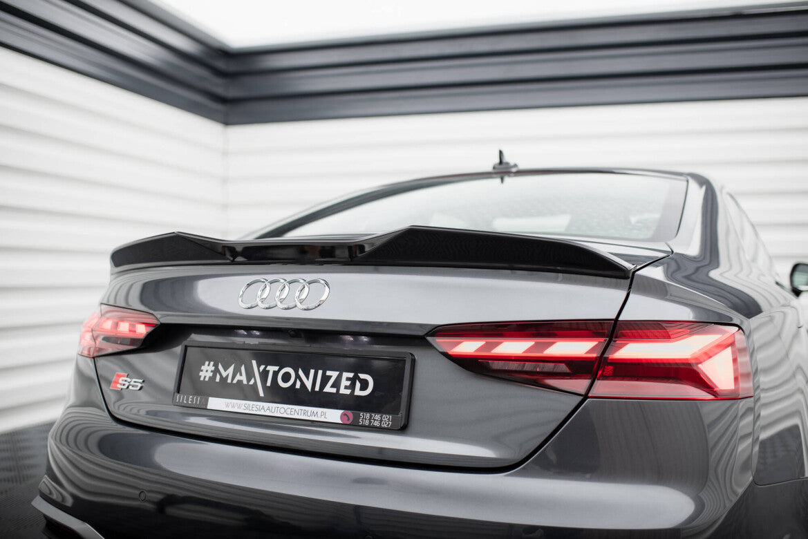 Heckspoiler 3D passend für Audi S5 Coupe / A5 S-Line Coupe F5 FL schwarz Hochglanz