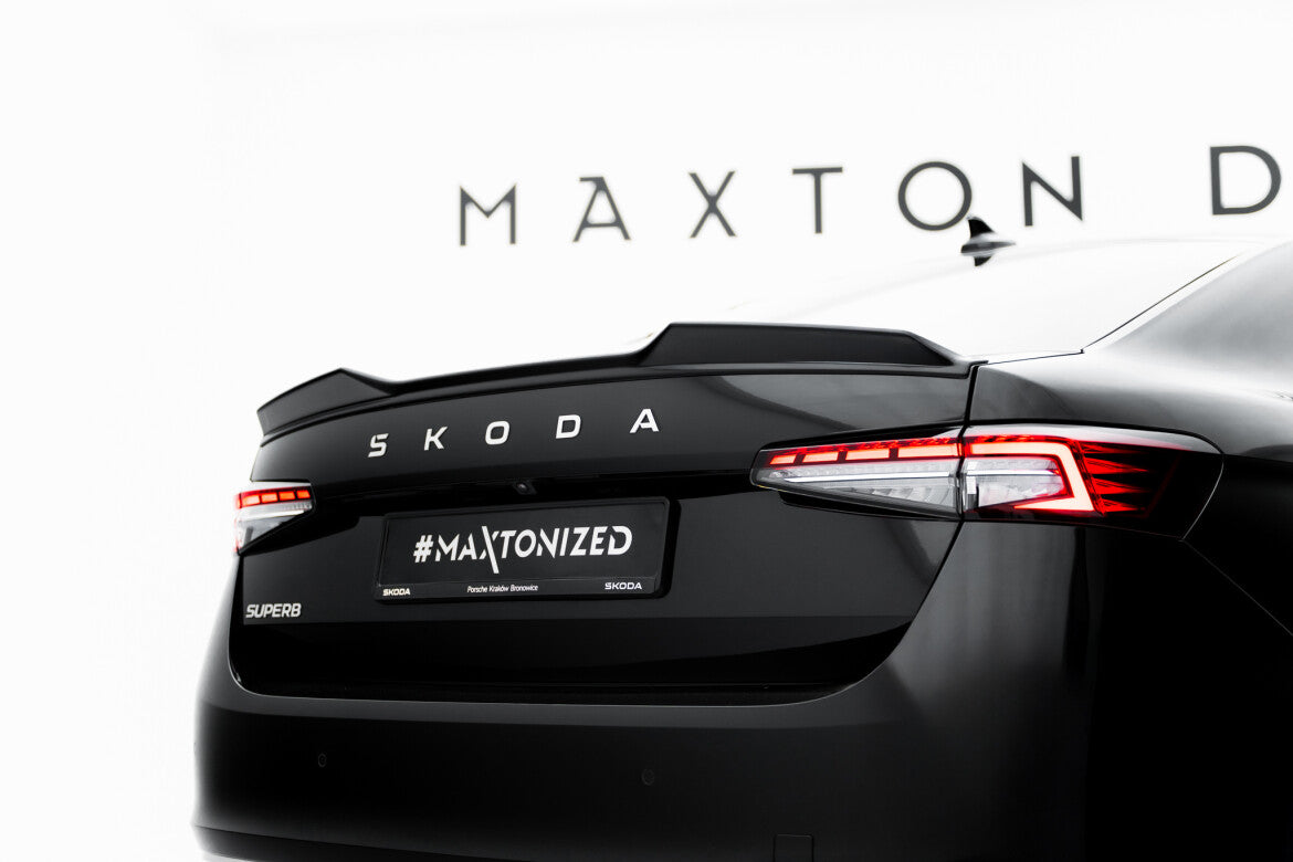 Heckspoiler 3D passend für Skoda Superb Limousine Mk4 schwarz Hochglanz