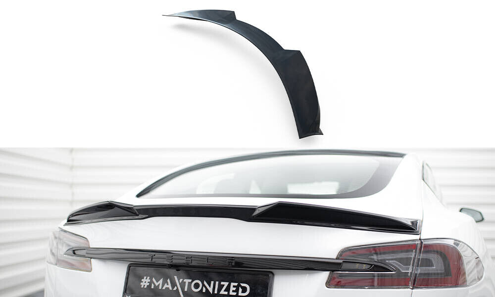 Heckspoiler 3D passend für Tesla Model S Plaid Mk1 FL schwarz Hochglanz