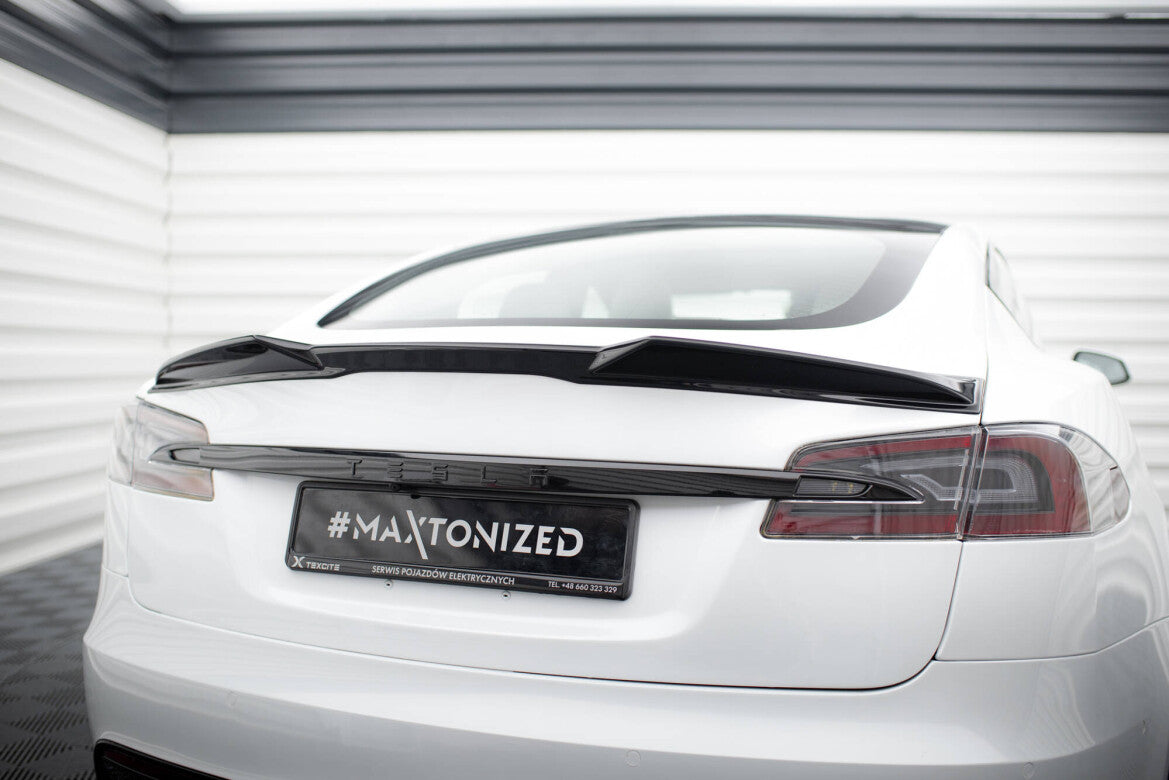 Heckspoiler 3D passend für Tesla Model S Plaid Mk1 FL schwarz Hochglanz