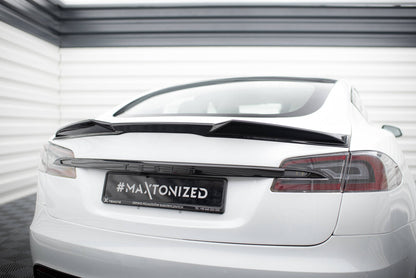 Heckspoiler 3D passend für Tesla Model S Plaid Mk1 FL schwarz Hochglanz