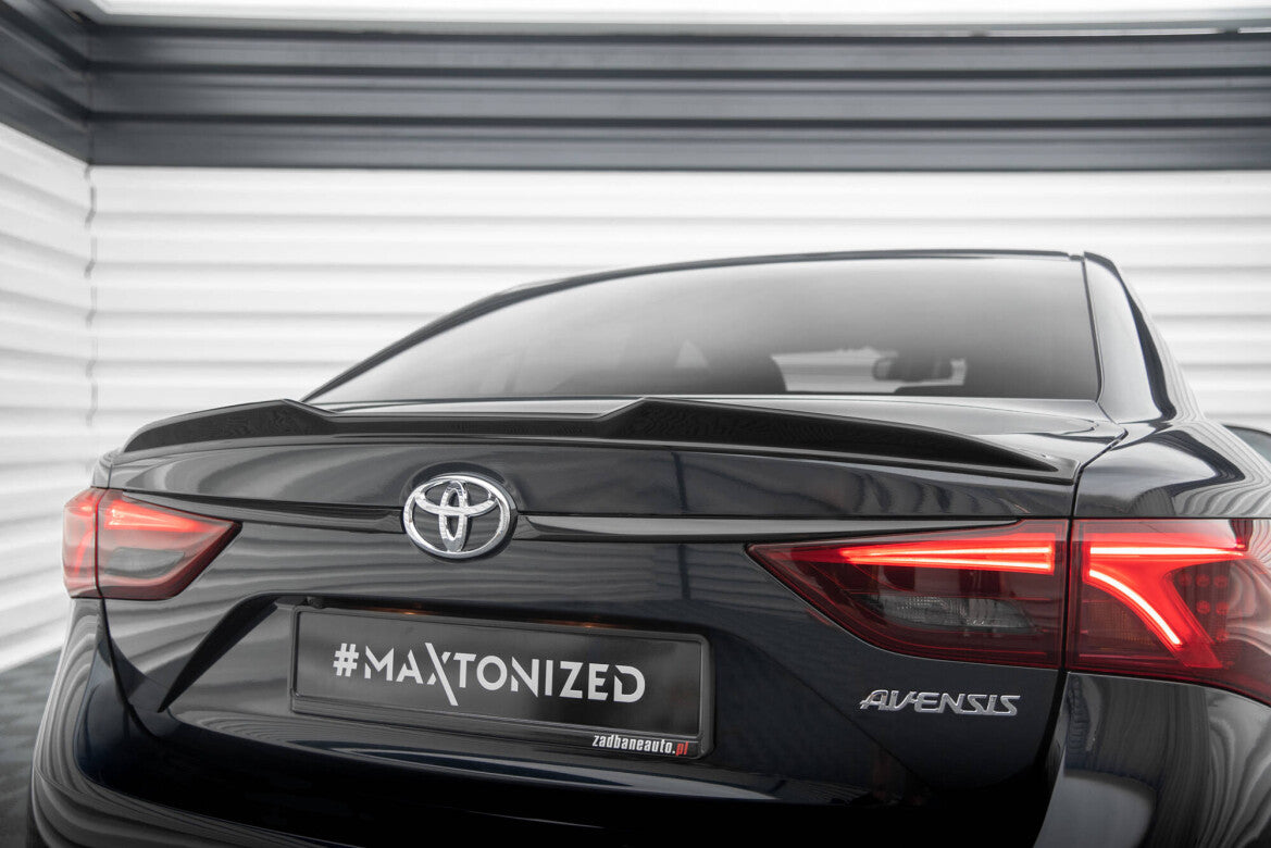 Heckspoiler 3D passend für Toyota Avensis Limousine Mk3 FL schwarz Hochglanz