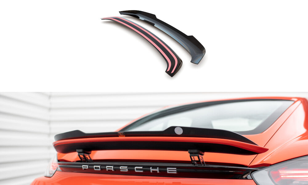 Heckspoiler Lippe passend für Porsche 718 Cayman 982c schwarz Hochglanz