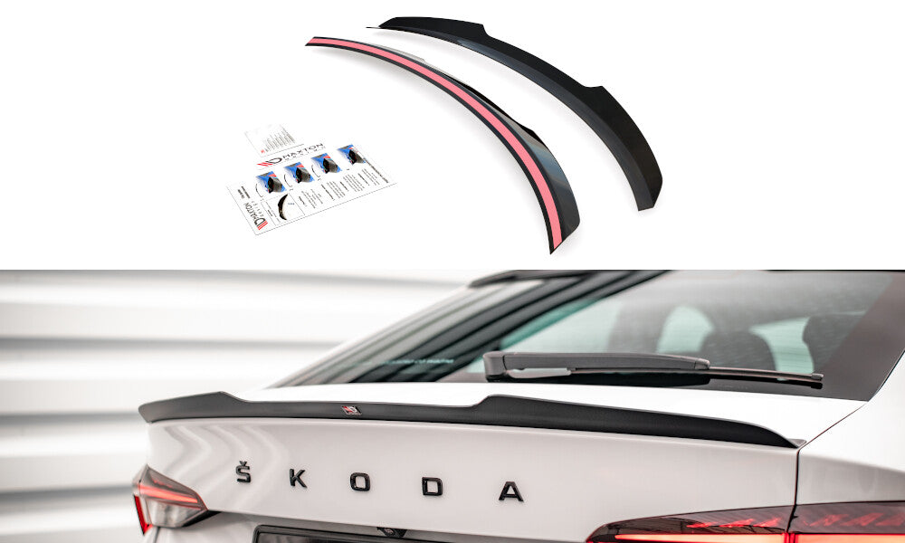 Heckspoiler Lippe passend für Skoda Octavia Liftback Mk4 schwarz Hochglanz