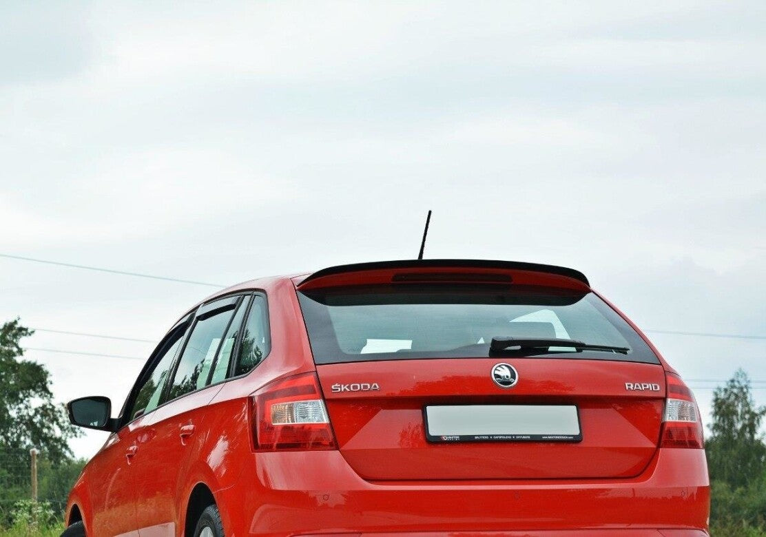 Heckspoiler Lippe passend für Skoda Rapid Spaceback schwarz Hochglanz