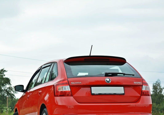 Heckspoiler Lippe passend für Skoda Rapid Spaceback schwarz Hochglanz
