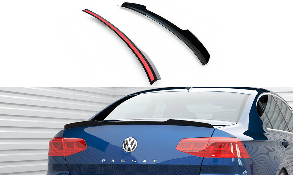 Heckspoiler Lippe passend für VW Passat Limousine R-Line Mk8 schwarz Hochglanz