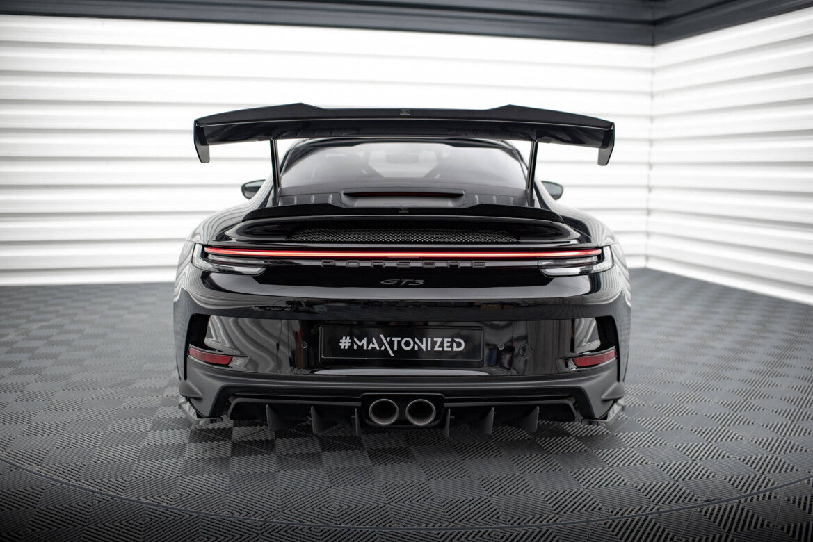 Heckspoiler Lippe unten passend für Porsche 911 992 GT3 schwarz Hochglanz