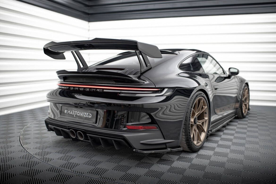 Heckspoiler Lippe unten passend für Porsche 911 992 GT3 schwarz Hochglanz