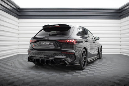 Heckspoiler Lippe V.2 passend für Audi RS3 / S3 / A3 S-Line Sportback 8Y / 8Y FL schwarz Hochglanz