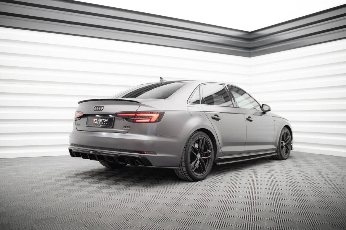 Heckspoiler Lippe V.2 passend für Audi S4 / A4 Standard / S-Line / Competition Limousine B9 / B9 FL schwarz Hochglanz