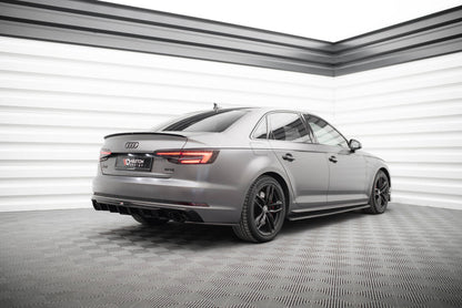 Heckspoiler Lippe V.2 passend für Audi S4 / A4 Standard / S-Line / Competition Limousine B9 / B9 FL schwarz Hochglanz