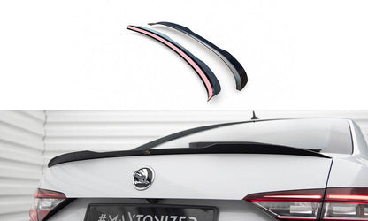 Heckspoiler Lippe V.2 passend für Skoda Superb Liftback Mk3 / Mk3 FL schwarz Hochglanz