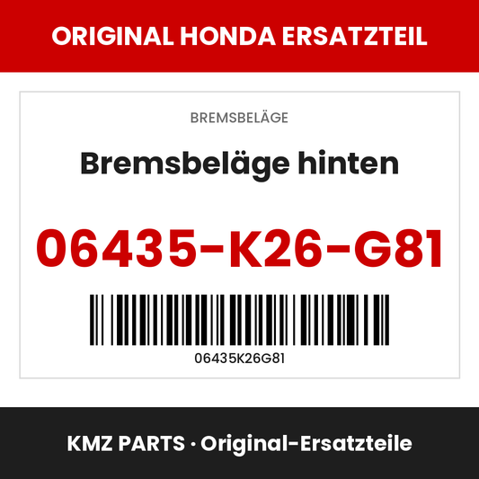 Honda Original Bremsbeläge hinten 06435-K26-G81