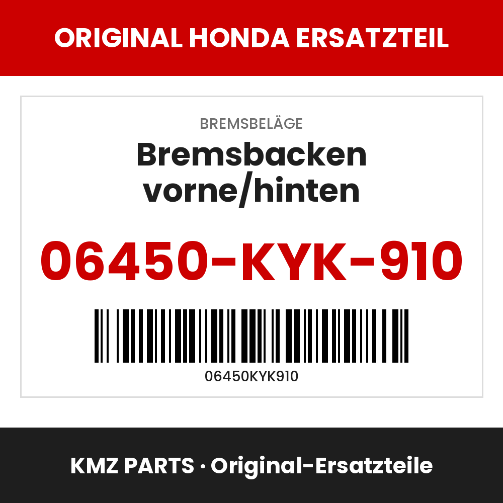 Honda Original Bremsbacken vorne/hinten 06450-KYK-910