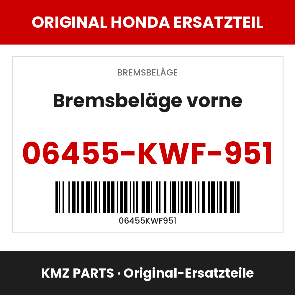 Honda Original Bremsbeläge vorne 06455-KWF-951