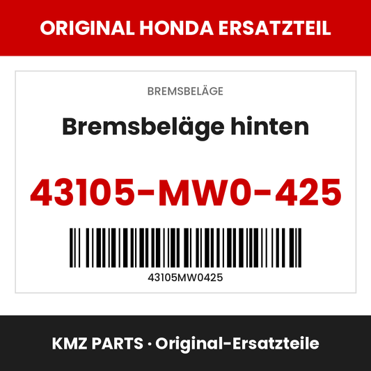 Honda Original Bremsbeläge hinten 43105-MW0-425