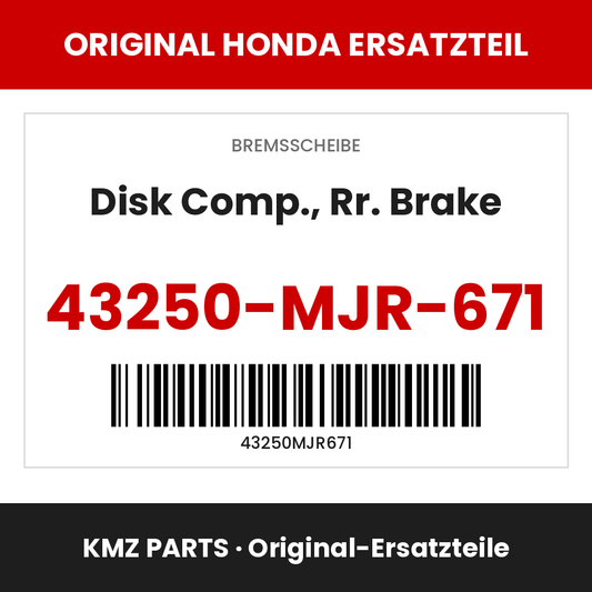 Honda Original Disk Comp., Rr. Brake 43250-MJR-671
