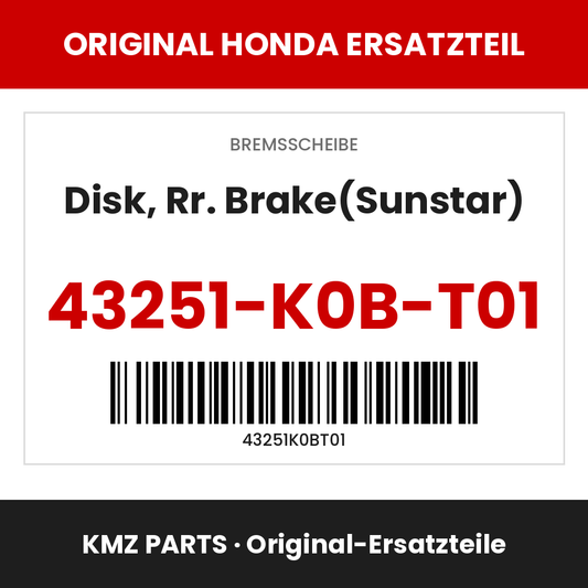 Honda Original Disk, Rr. Brake(Sunstar) 43251-K0B-T01