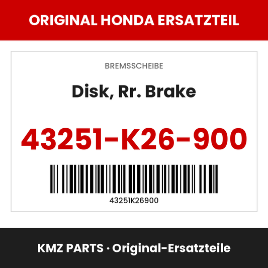 Honda Original Disk, Rr. Brake 43251-K26-900