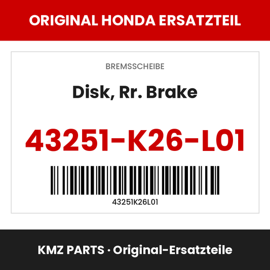 Honda Original Disk, Rr. Brake 43251-K26-L01