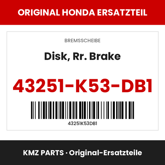 Honda Original Disk, Rr. Brake 43251-K53-DB1