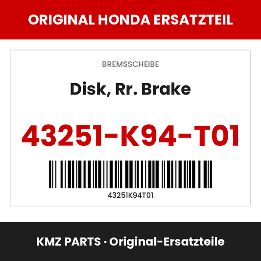 Honda Original Disk, Rr. Brake 43251-K94-T01