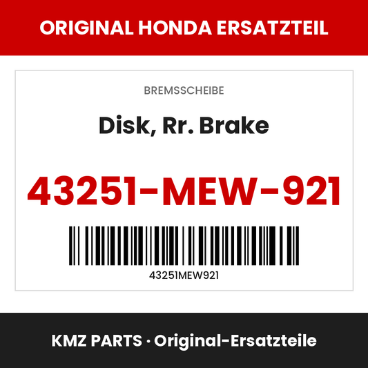Honda Original Disk, Rr. Brake 43251-MEW-921