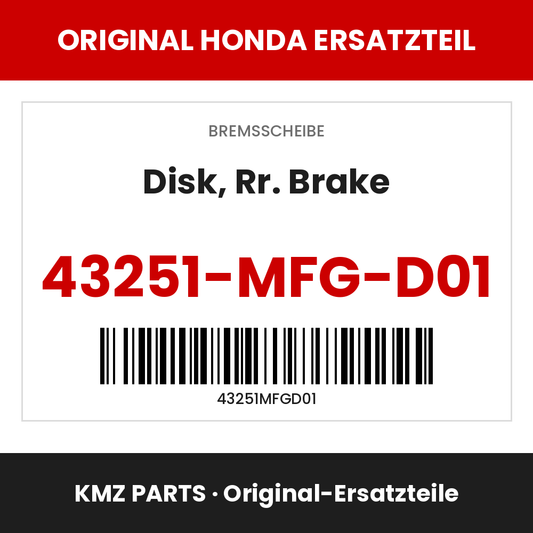 Honda Original Disk, Rr. Brake 43251-MFG-D01