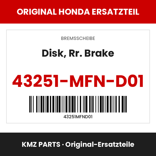 Honda Original Disk, Rr. Brake 43251-MFN-D01