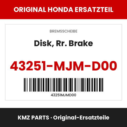 Honda Original Disk, Rr. Brake 43251-MJM-D00