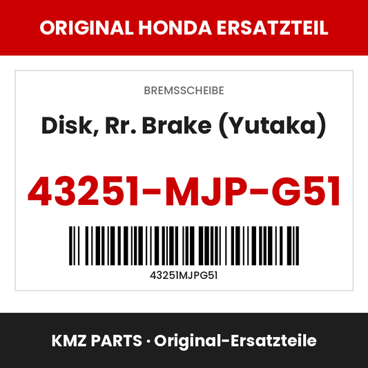 Honda Original Disk, Rr. Brake (Yutaka) 43251-MJP-G51