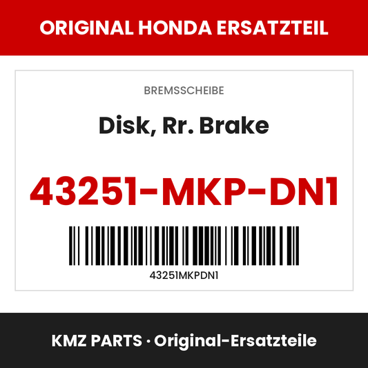 Honda Original Disk, Rr. Brake 43251-MKP-DN1