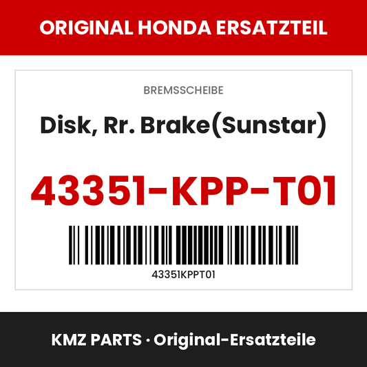 Honda Original Disk, Rr. Brake(Sunstar) 43351-KPP-T01