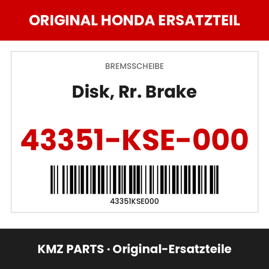 Honda Original Disk, Rr. Brake 43351-KSE-000