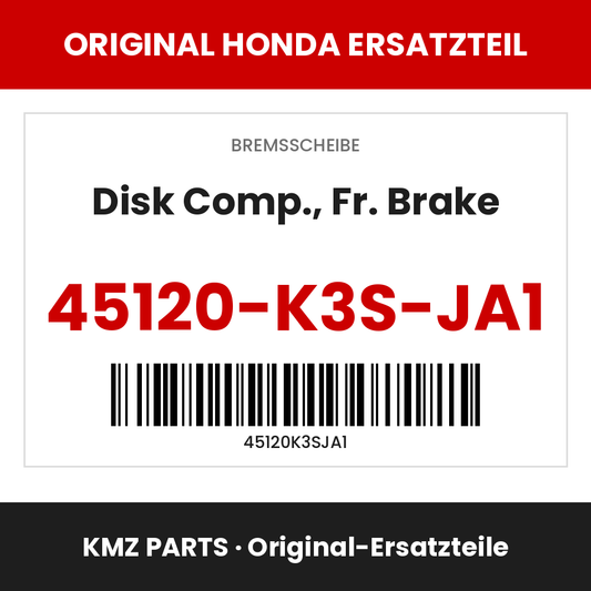 Honda Original Disk Comp., Fr. Brake 45120-K3S-JA1