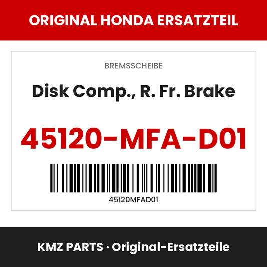 Honda Original Disk Comp., R. Fr. Brake 45120-MFA-D01