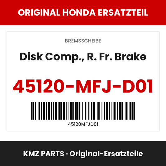 Honda Original Disk Comp., R. Fr. Brake 45120-MFJ-D01