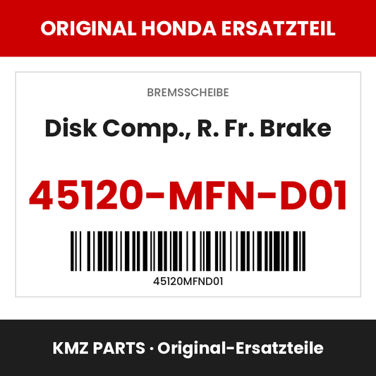 Honda Original Disk Comp., R. Fr. Brake 45120-MFN-D01