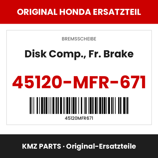 Honda Original Disk Comp., Fr. Brake 45120-MFR-671