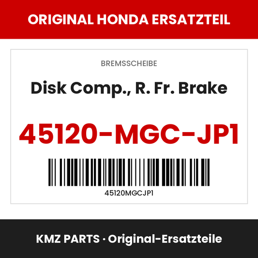 Honda Original Disk Comp., R. Fr. Brake 45120-MGC-JP1