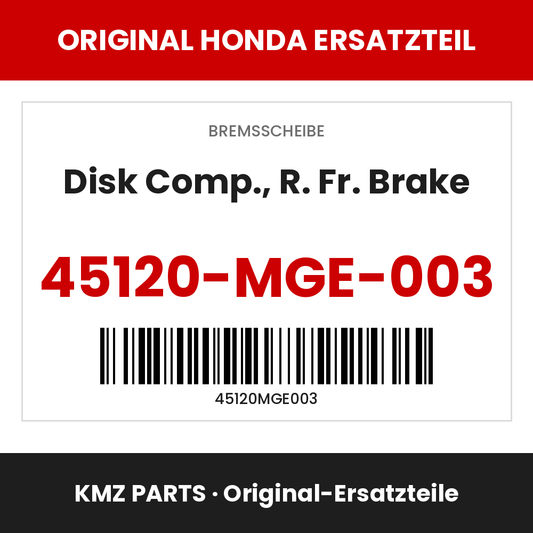 Honda Original Disk Comp., R. Fr. Brake 45120-MGE-003