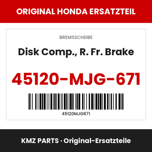 Honda Original Disk Comp., R. Fr. Brake 45120-MJG-671