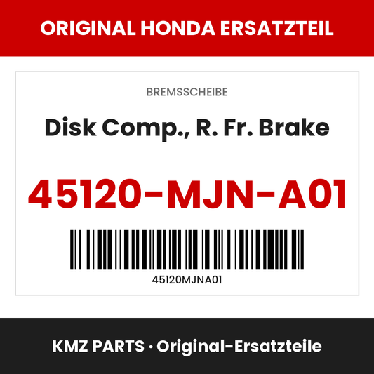 Honda Original Disk Comp., R. Fr. Brake 45120-MJN-A01