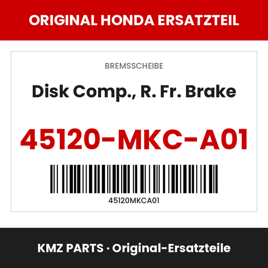 Honda Original Disk Comp., R. Fr. Brake 45120-MKC-A01