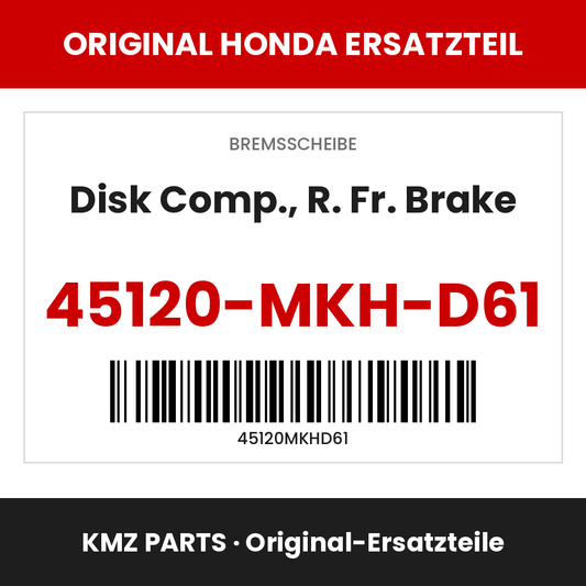 Honda Original Disk Comp., R. Fr. Brake 45120-MKH-D61