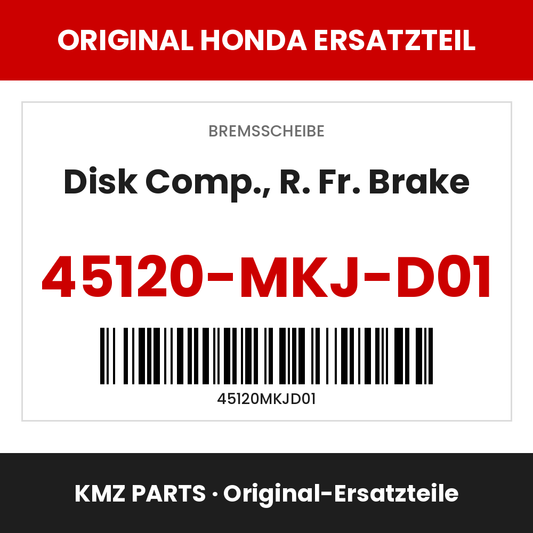 Honda Original Disk Comp., R. Fr. Brake 45120-MKJ-D01
