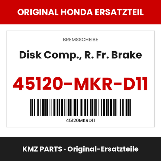 Honda Original Disk Comp., R. Fr. Brake 45120-MKR-D11