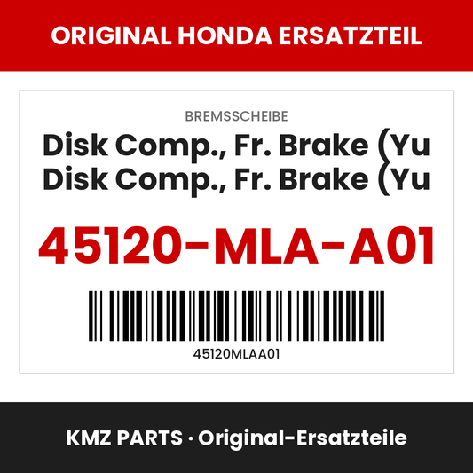 Honda Original Disk Comp., Fr. Brake (Yu Disk Comp., Fr. Brake (Yu 45120-MLA-A01