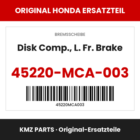 Honda Original Disk Comp., L. Fr. Brake 45220-MCA-003